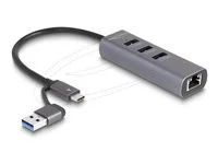 3 Port USB 5 Gbps Hub+Gigabit LAN with