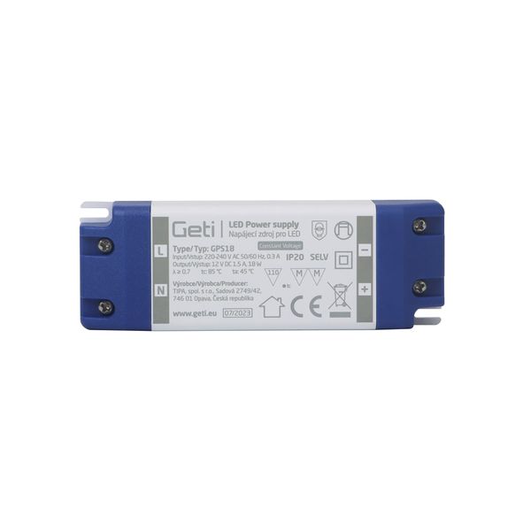 Zdroj spínaný pro LED 12V/ 18W GETI GPS18, IP20