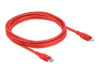 Kabel Lightning - 24 pin USB-C s piny (male) do Lightning s piny (male) - 2 m - červená - podpora Power Delivery