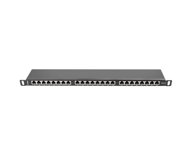 Lanberg patch panel 24 portů 0,5u 19" CAT.6 ftp stíněný černý