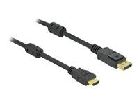 Kabel adaptéru - DisplayPort s piny (male) zamykací do HDMI s piny (male) - 10 m - trojnásobně stíněný - černá - pasivní
