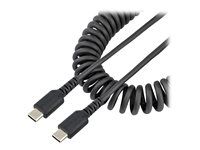 Durable Male to Male USB, Black - USB kabel - USB-C (M) do USB-C (M) - USB 2.0 - 3 A - 50 cm - svinutý - černá
