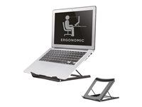 Stojan - pro notebook (počítač) - ocel s práškovým nátěrem - černá - velikost obrazovky: 10"-15" - na stůl