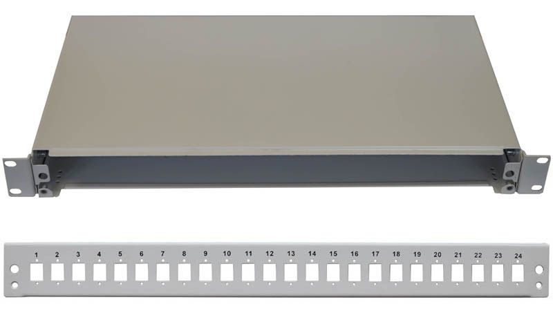 19" Optická vana 24xSC simplex včetně kazety šedá
