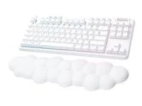 Klávesnice - bez numerické klávesnice - podsvícení - bezdrátový - Bluetooth, 2.4 GHz - QWERTY - britská - klávesový spínač: Tactile - bílá