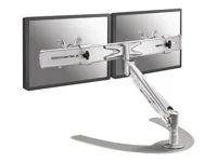 Stojan - plný pohyb - pro 2 LCD displeje - stříbrná - velikost obrazovky: 10"-24" - stolní stojan, upevnitelné na stůl