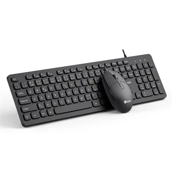 Klávesnice C-TECH KBM-105, drátový combo set s myší, USB, CZ/SK