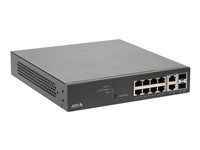 Přepínač - řízený - 8 x 10/100/1000 (PoE+) + 2 x combo Gigabit SFP (uplink) - desktop, Lze montovat do rozvaděče - PoE+ (130 W) - pro AXIS A1610, C1410, D3110, M3067, M3068, P1385, P1455, W400; Camera Station S1216, S1232