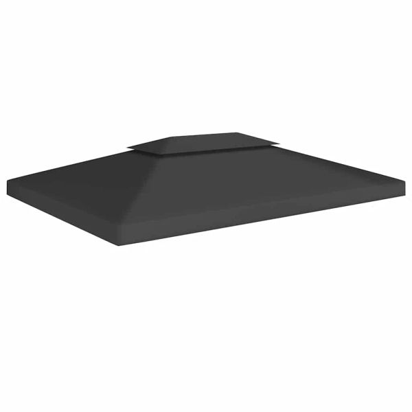 vidaXL Dvojitá strieška na altánok 310 g/m², 4x3 m, čierna