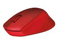 Myš - 3 tlačítka - bezdrátový - 2.4 GHz - bezdrátový přijímač USB - červená