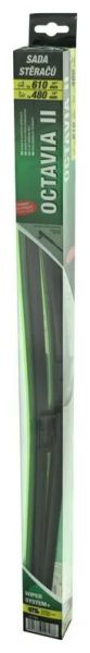 Ploché stěrače COMPASS FLAT SET 610+480 mm GREEN OCT II