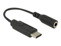 Audio adaptér - USB-C (M) do mini-phone stereo 3.5 mm (F) - USB 2.0 - 14 cm - černá