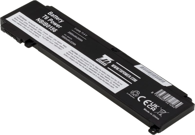 Baterie T6 Power pro Lenovo ThinkPad T460s, T470s, 2065mAh, 24Wh, 3cell, Li-Pol