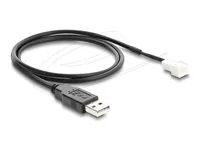 Delock - Napájecí kabel vetráku - USB (M) do 3 pinový konektor ventilátoru (M) - 5 V - 70 cm