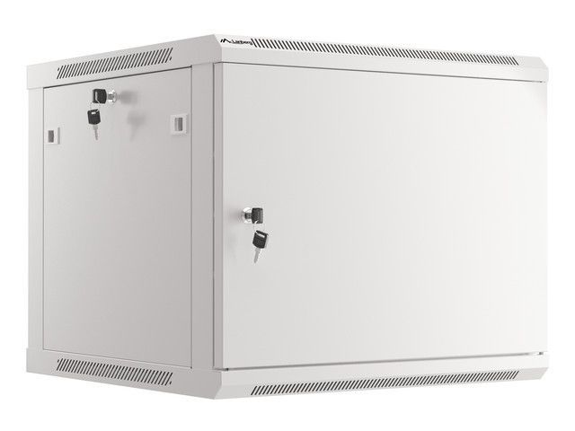 Lanberg racková skříň 19" pro montáž na stěnu 9u/600x600 pro vlastní montáž s kovovými dveřmi šedá