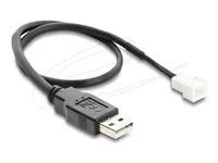 Delock - Napájecí kabel vetráku - USB (M) do 3 pinový konektor ventilátoru (M) - 5 V - 30 cm