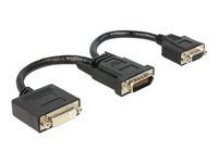 Adaptér obrazovky - HD-15 (VGA), DVI-I (F) do DMS-59 (M) - 20 cm - křídlové šrouby
