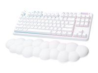 Klávesnice - bez numerické klávesnice - podsvícení - bezdrátový - Bluetooth, 2.4 GHz - AZERTY - francouzská - klávesový spínač: Linear - bílá