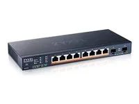 Přepínač - spravovaný, NebulaFLEX cloud - L3 Lite - inteligentní - 8 x 100/1000/2.5G (PoE++) + 2 x Gigabit SFP / 10 Gigabit SFP+ - pro připevnění na zeď - PoE++ (130 W)
