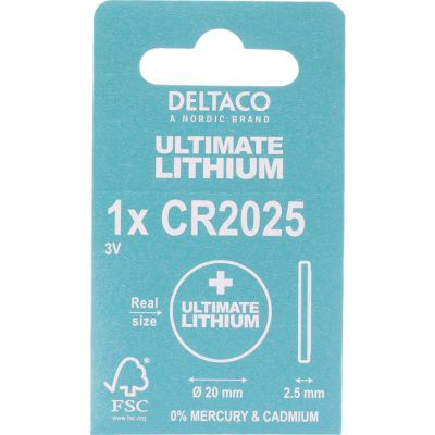 DELTACO Ultimate, baterie LITHIUM CR2025, 1 ks