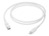 Kabel Lightning - USB-C s piny (male) do Lightning s piny (male) - 1 m - bílá