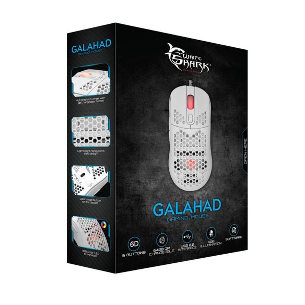 White Shark GM-5007 GALAHAD, Myš, bílá