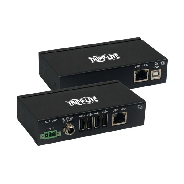 Extender, 4-port USB 2.0 přes Cat6, ESD ochrana, PoC, průmyslový, možnost montáže, 100mm