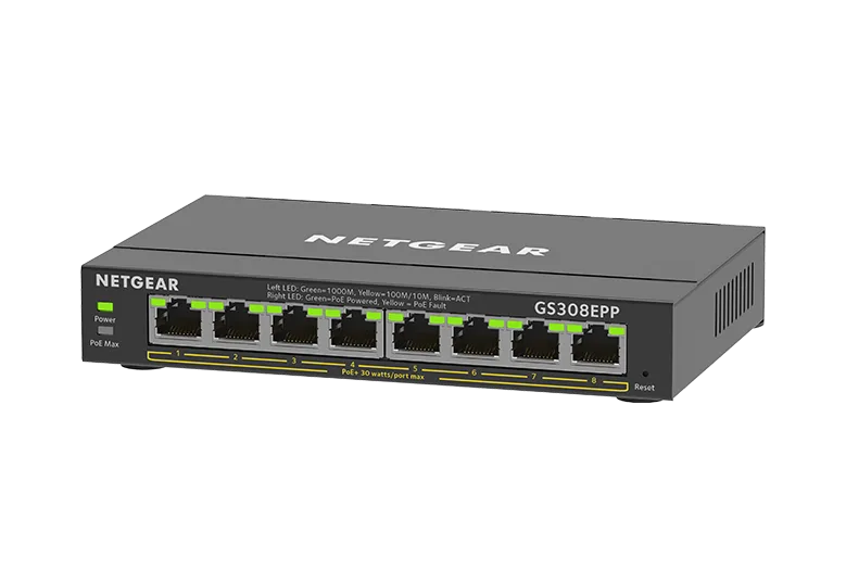 Netgear 8PT ge plus swch w/ hi-pwr poe+