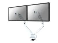 Montážní sada (úchyt na stůl) - plný pohyb - pro 2 LCD displeje - bílá - velikost obrazovky: 10"-32" - upevnění svorkou, průchodka