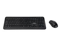Klávesnice a sada myši - kombinace - full size - bezdrátový - 2.4 GHz - AZERTY - francouzská - černá