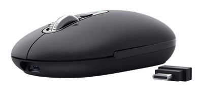 Trust Seron Slim/Kancelářská/Optická/3 200 DPI/USB+BT/Černá