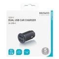 DELTACO USB-CAR124, Autonabíječka 2x USB 2.0, čí