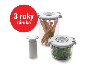 STATUS Tritan 3-dílný set kulatých vakuových dóz 177305, bílá
