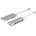 LMP USB-C mini Dock 8-port - Silver Aluminium
