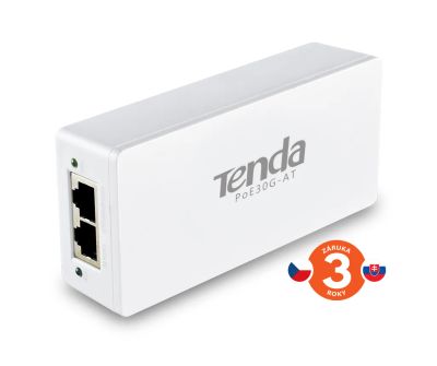 Tenda POE30G-AT Gigabit Power Injector AF/AT 30W, 802.3af, 802.3at, 2x GLAN 10/100/1000 Mb/s, PoE+