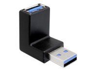 USB adaptér - USB typ A (M) do USB typ A (F) - USB 3.0 - konektor 270° - černá