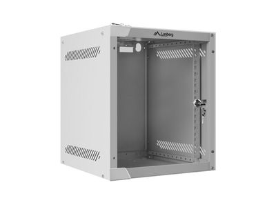 Lanberg racková skříň 10" nástěnná 6u/280x310 (flat pack) s prosklenými dveřmi šedá