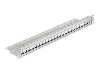 Propojovací panel - šedá - 1U - 19" - 24 porty