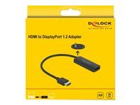 Video / audio adaptér - HDMI, Micro-USB typ B (pouze napájení) do DisplayPort se zdířkami (female) - 24 cm - černá - podpora 4K60 Hz (3840 x 2160), Lontium LT6711A chipset