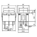 Přepínač kolébkový 3pol./6pin (ON)-OFF-(ON) 250V/15A černý