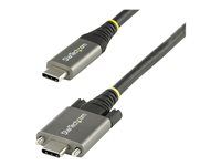 Thunderbolt 3 Compatible - USB kabel - USB-C (M) přímý/zamykací do USB-C (M) rovné - USB 3.2 Gen 2 / DisplayPort 1.4 /Thunderbolt 3 - 1 m - podporuje 4K - šedá, černá