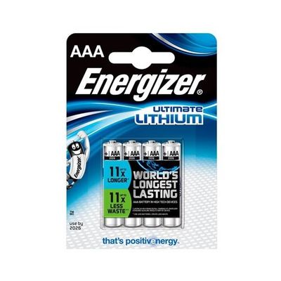 ENERGIZER Ultimate Lithium AAA, Baterie, LR03, 4ks