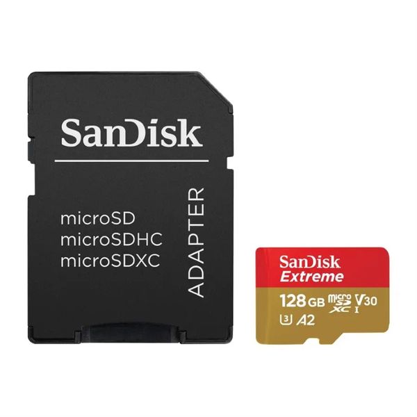SanDisk Extreme SDXC 128GB 190MB/s V30 + adaptér