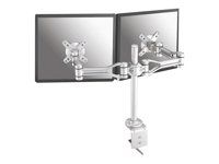 Montážní sada - plný pohyb - pro 2 LCD displeje - stříbrná - velikost obrazovky: 10"-24" - upevnění svorkou, upevnitelné na stůl