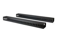 Startech Vertical Cable Organizer with Finger Ducts - Vertical Cable Management Panel - Rack-Mount Cable Raceway - 0U - 6 ft. (CMVER40UF) - Kabelový organizér - 1.83 m - cerná - 40U - pro P/N: RK2537BKM, RK4242BK24, RK4242BK30