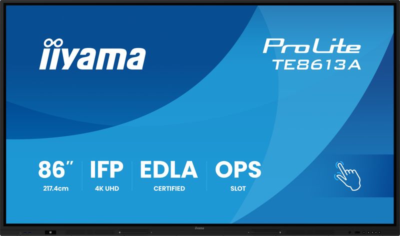 86" iiyama TE8613A-B2AG:IPS,4K,40P,USB-C,EDLA