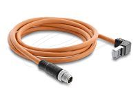 Delock - Sítový kabel - 8kolíkový M12 (M) rovné do RJ-45 (M) zahnutý nahoru - 2 m - 6.5 mm - S/FTP - CAT 6a - lisovaný - oranžová