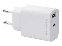 Síťový adaptér - 25 Watt - 2 výstupní konektory (USB-C, USB) - bílá