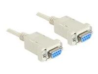Null modem kabel - DB-9 (F) do DB-9 (F) - 1.8 m - šedá