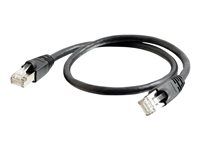 Patch kabel - RJ-45 (M) do RJ-45 (M) - 0.5 m - STP - CAT 6a - lisovaný, provedení bez hrbolků, licna - černá